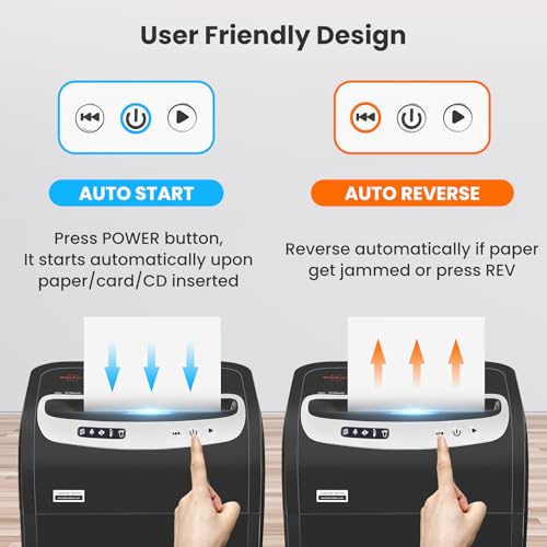 VidaTeco Cross Cut Paper Shredder Heavy Duty, 20-Sheet 60 Mins Running Shreds Paper/Card/Staple/Clip Paper Shredder for Home Office Use, P-4 AUTO Jam Proof(ETL) 30L Pullout Bin and 4 Casters