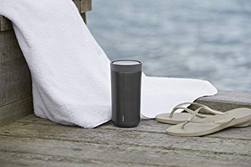 Stelton To-Go Click - Thermobecher, doppelwandige Isolierflasche - Rostfreier, auslaufsicherer Kaffeebecher/Teebecher mit Smart-Click-Deckel - HeiÃe & kalte Getränke - 0,4 Liter, Farbe: soft rust – Bild 4