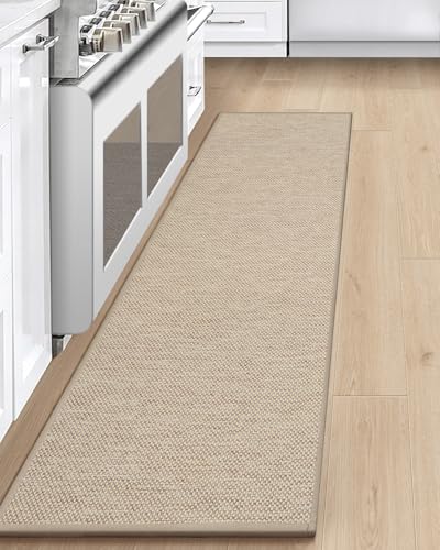 LEKEEPGO Küchenteppich 60x180cm, Küchenläufer, Teppich Läufer Küche, Beige