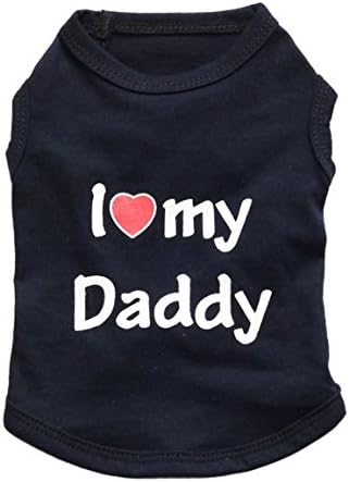 MagicMen Small Dog Cute Adorable I Love My Mommy/Daddy Printed Pet Dog Puppy Vest Clothes T-Shirt