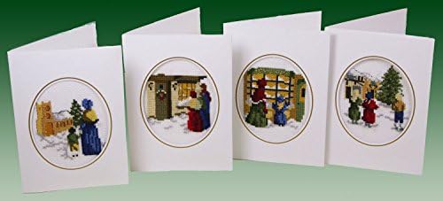Victorian Cross Stitch Christmas Card Kits (Set of 4)