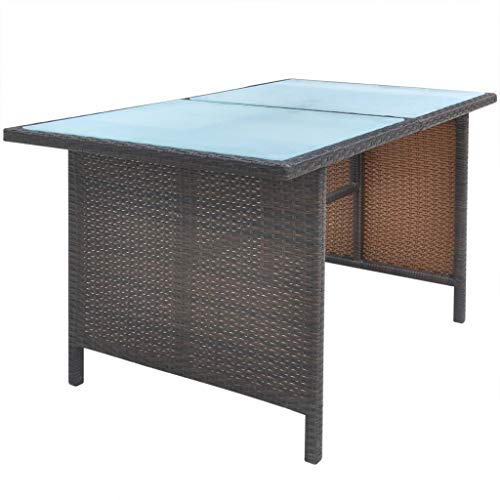 vidaXL Gartenmöbel 6-TLG. Poly Rattan Braun Garten Sitzgruppe Gartengarnitur – Bild 5