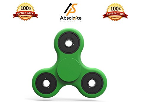 New 2017 Fidget Spinner Toy Stress Reducer | Fidget Toy With Premium Hybrid Ceramic Bearing | Adhd Fidget Toys | Smooth Surface Ultra Durable Non-3d Printed (Green/Black) (Check Special Offers Below)