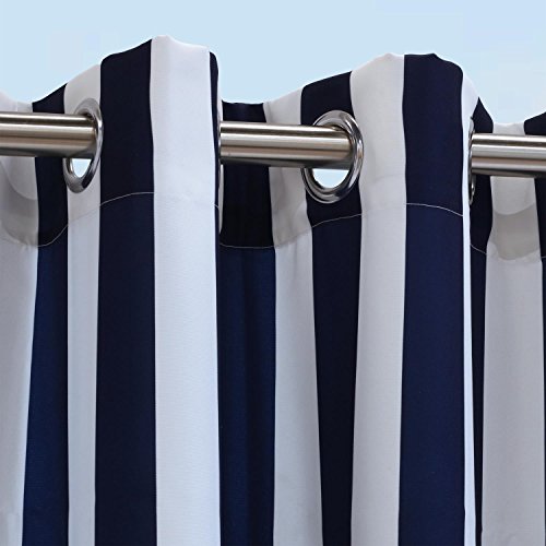 Outdoor decor Coastal Stripe 84 Cabana Panel, Navy