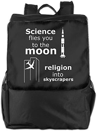 Science Religion Printed Girls Backpack Lightweight Casual Shoulder Bag Boys School Bag Bookbags Daypacks Black For Women And Men