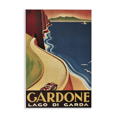 Stupell Industries Vintage Gardone Travel Poster Wall Plaque Art Design by Marc…