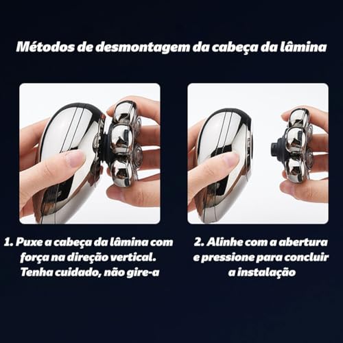 Barbeador Elétrico Masculino com 7 Lâminas Flutuantes 360°, IPX7 à Prova D'água, Máquina de Barbear USB Recarga Rápida, 50 Minutos Autonomia, Display LED + Acessórios (Cortador de Pelos Nasais)