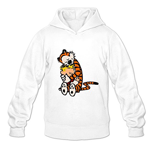 Crystal Men's Calvin And Hobbes Hug Long Sleeve Fleeces White US Size M