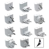 World Travel Adapter Set by Ceptics - 2 in 1 USA to Europe, Asia, Africa, India, Japan, Australia, Brazil, China, Israel and more - 11 Pack - Safe Grounded - Works with Cell phones, Laptops, Chargers