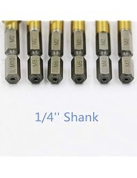 Juego de brocas para grifo de acero de alta velocidad HSS 4241 1 4 pulgadas, rosca de rosca métrica para grifo M3 4 5 6 8 10, juego de 6 piezas