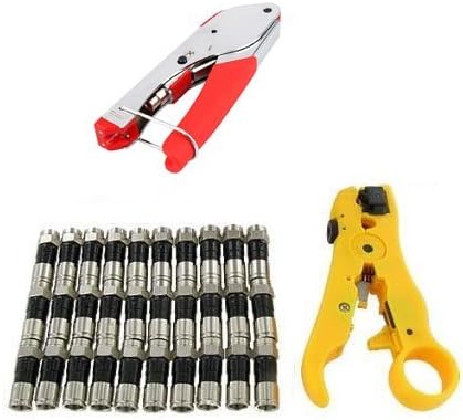 Coax Connector Professional Compression Tool, Satelite RG6 Cables and connectors Repair kit