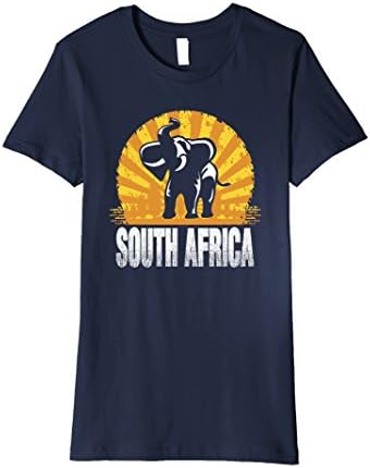 Women's African Elephant In South Africa Distressed Graphic T-Shirt Large Navy