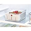 iDesign-71640EU-Fridge-Storage-Box-for-Fruit-and-Berries-Kitchen-Storage-Made-of-BPA-Free-Plastic-Kitchen-Organiser-for-Food-with-Built-in-Drip-Tray-Clear-216-cm-x-165-cm-x-95-cm iDesign71640EU Refrigerator Box for Fruit and Berries, BPA-free Plastic Storage Container, Kitchen Food Box with…