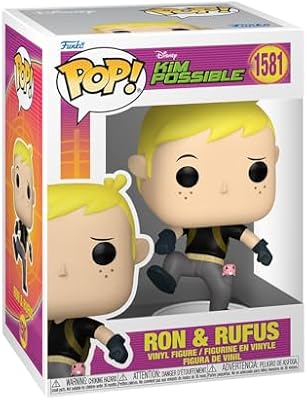 Pop! Disney: Kim Possible - Ron Stoppable With Rufus - Figura in Vinile da Collezione - Idea Regalo - Merchandising Ufficiale - Giocattoli per Bambini e Adulti - TV Fans