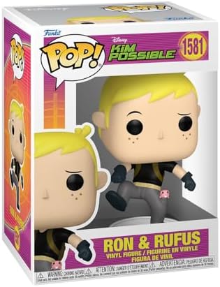 Pop! Disney: Kim Possible - Ron Stoppable With Rufus - Figura in Vinile da Collezione - Idea Regalo - Merchandising Ufficiale - Giocattoli per Bambini e Adulti - TV Fans