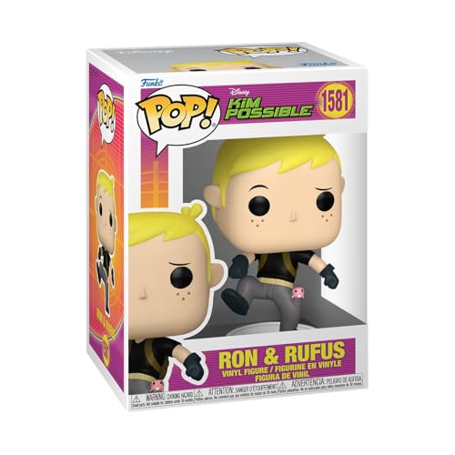 Pop! Disney: Kim Possible - Ron Stoppable With Rufus - Figura in Vinile da Collezione - Idea Regalo - Merchandising Ufficiale - Giocattoli per Bambini e Adulti - TV Fans