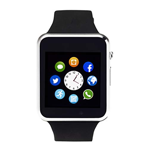 Hocent Smart Watch Phone, Smartwatch with SD Card Camera Pedometer Call Text SNS SMS Sync SIM Card Slot Music Player Alarm Compatible with Android and iPhone (Partial Functions) for Men Women Teens