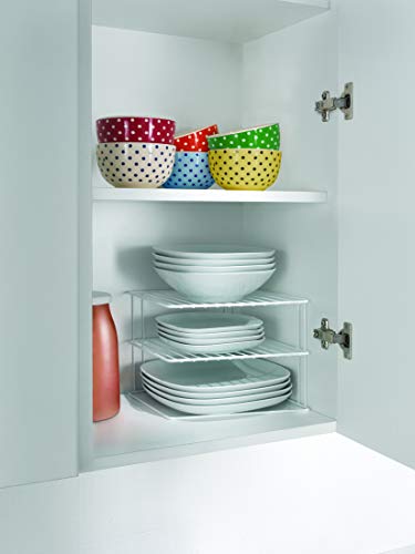 Metaltex 364202095 Silos hoekkast, 2 niveaus, 25 x 25 x 19 cm, wit - Image 4