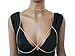 Fashion 21 Women's Sexy Bikini Bra Chain Simple Body Jewelry & Choker Necklace Set (Gold Link Chain/Choker, Bra Chain Set)