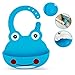 NCYBIB Silicone Bibs for Baby 2 Pack Waterproof Baby Bib for Girls and Boys Easily Wipe Clean with Food Catcher Pocket Christmas Gifts(Frog-Green/Blue)