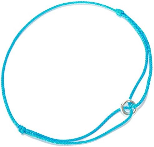 Hyun カラーコードアンクレット シルバー925制 つけっぱなしok メンズ アレルギー対応 10 シアンブルー