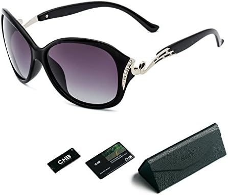 CHB Sunglasses Mirrored Lens Polarized Designer Women Luxury Diamond Frame UV400