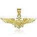 American Heroes Solid 14k Gold US Naval Aviator Wings Pendant