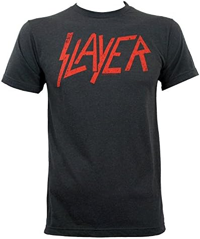 Danielrio Fashion Mens Slayer Distressed Logo Slim-Fit T-Shirt