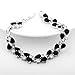 GULICX Silver Tone Tennis Bracelet with Black Cubic Zircons Women's Fashion Wedding Jewellery