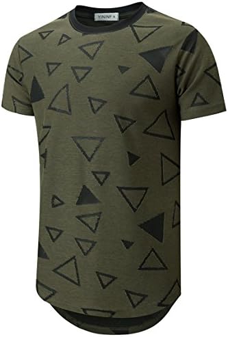 Ucky bird Mens Hipster Hip Hop Ripped Round Hemline T Shirt¡­