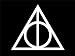 Deathly Hallows Symbol - 4.5" Wide White Vinyl Decal Car Truck Window Laptop Notebook Mirror