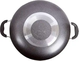 Merchy Aluminium Non-Stick Kadhai, 2.4L (Grey)