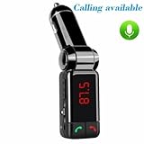 Bluetooth FM Transmitter，wireless Bluetooth Car Kit with 3.5 mm Stereo Output，Audio Receiver Adapter，A2DP with Mic for Home Audio Music Streaming Sound System
