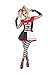 Female Jester Costume Set - Halloween Womens Carnival, Multicolored, Size Medium