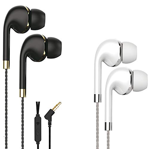 CZARTECH Combo in-Ear Wired Earphones with Mic (White+Black)(Pack of 2)……