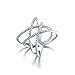 SHINCO Double Cross CZ Paved 18k White Gold Plated Trendy Party Rings Wide Band for Women Girls, Size 8