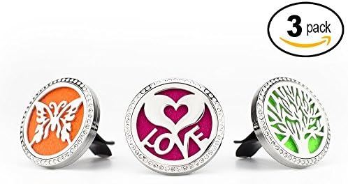 BellaSentials 3 PACK Car Diffuser Vent Clip, Simply Add Essential Oils To De-stress While You Drive - Car Charm