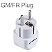 TESSAN Universal Travel Plug Adapter USA to The Most of Europe Travel Prong Adapter Plug Kit (Germany/FranceType E/F(white))