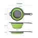 2 Pack Kitchen Foldable Silicone Strainer Colanders, Collapsible Colanders with Handles, Space-Saver Folding Strainer Colander for Draining Pasta, Vegetable (Green and Red)