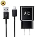Fast Charge Adaptive Fast Charger Kit for Samsung Galaxy S9/S8 Plus/Note8,USB Type C Cable 2.0 Fast Charging uses Dual voltages for up to 76% Faster Charging (Wall Charger+ Type C Cable) - Black