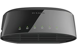 D-Link 5-Port Gigabit Unmanaged Desktop Switch, Plug and Play, Fanless Design, D-Link Green Energy Saving Features, Black (DG