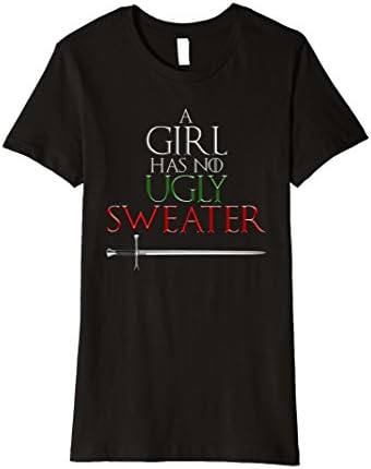 Womens A Girl Has No Ugly Christmas Sweater Shirt XL Black