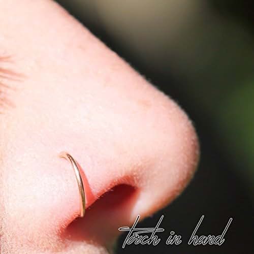 Solid 18k Gold 8mm Nose Ring All Gauges Available Handmade