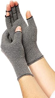 Medline B07R1N8RLZ - ORT19800L Compression Gloves for Arthritis, Fingerless Gloves for Relief from Arthritis, 