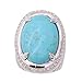 JINY Jewelry New Brazil Tiger Eye Gemstone Rings Silver Plated Rings Vintage Magnificent Pattern Solitaire Big Stone Jewelry (Turquoise, 9)