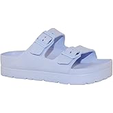 TRENDSUP Women's Comfort Slides Double Buckle Adjustable EVA Flat Sandals