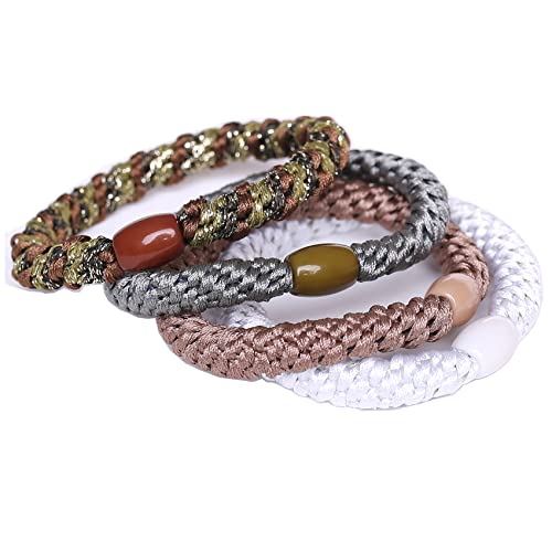 GYGYL 8Pcs Mixed Color Hair Ties for Women Girls, Elastics Hair Bands Ponytail Holders for Thick Hair, No Damage No Crease Hair Elastics(Style 12)