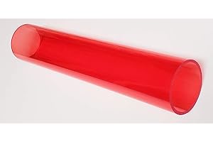BEST ACRYLICS 1 Length 2 1/4" OD x 2" ID x 12" INCH LONG CLEAR RED TRNSLUCENT EXTRUDED ACRYLIC PLEXIGLASS ROUND TUBE - 1/8" WALL - 2.25" Diameter