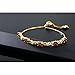 Gem Stone King 7X5MM Oval Cut Gemstone Birthstone and Accent Lab Grown Diamond Tennis Bracelet For Women In 18K Yellow Gold Plated Silver | Adjustable Bolo Bracelet For Women | Easy-On Easy-Off
