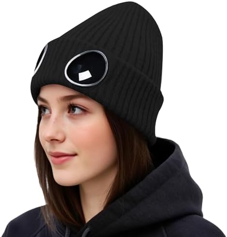 JUQLQUJ Beanie with Goggles Men Women - Unisex Plain Skull Knit
